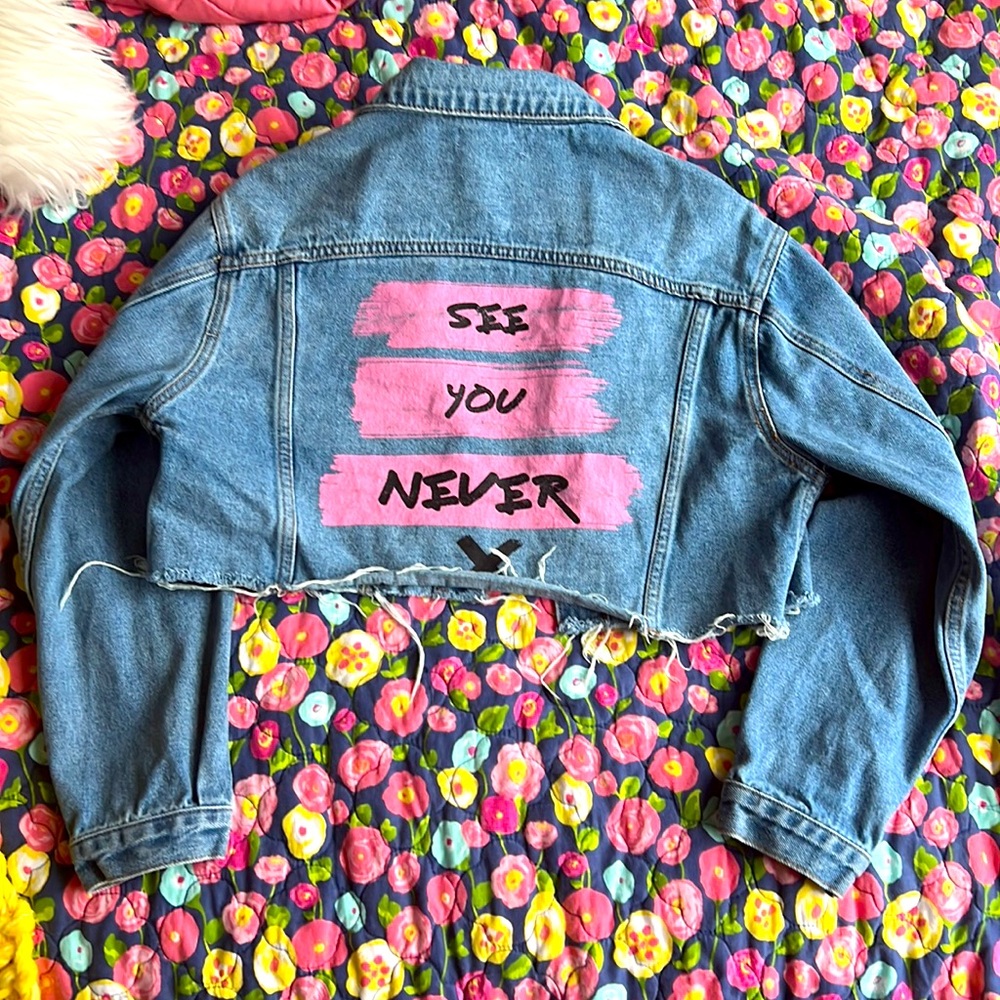 See you never cropped Jean jacket
